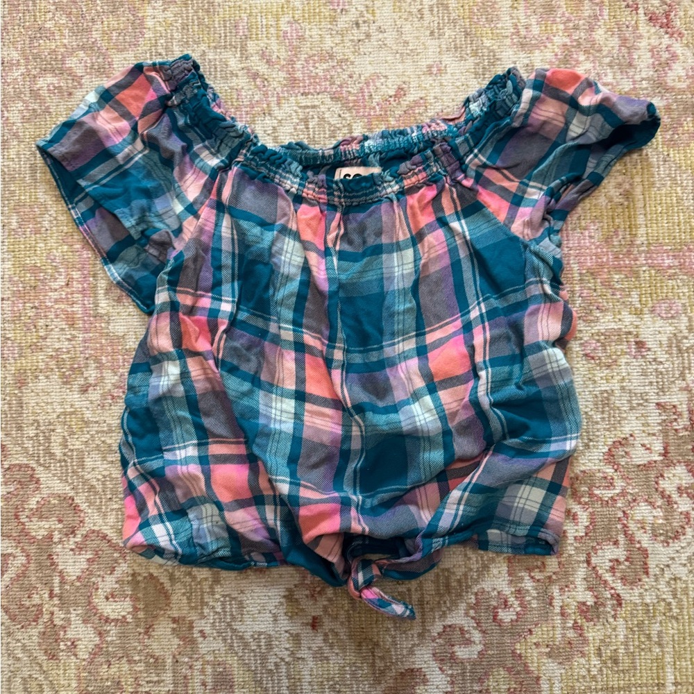 SO Vibrant Checkered Shirt in Blue and Peach